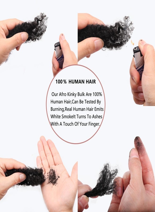 Xtrend 8 Inch 3 Bundles 90 Gram Natural Black Afro Kinkys Bulk Human Hair For Dreadlocks Extensions Repair Locs Mini Braiding Twists Afro Kinky Human Hair For Micro Spring Twist Braiding Kinky Hair - Image 4